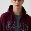 Hoodie met rits en Vintagesoft Arch Logo voor volwassenen
