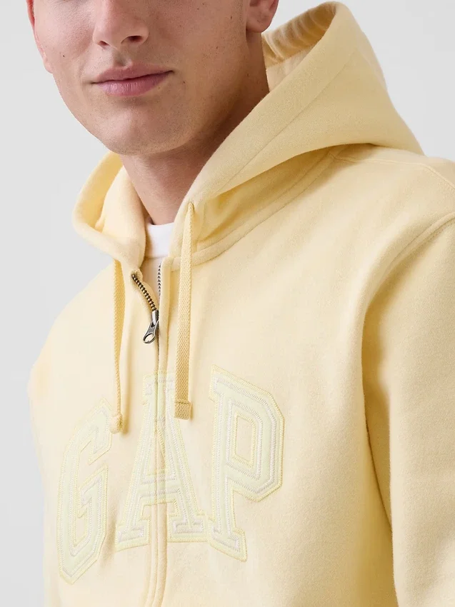 Hoodie met rits en Vintagesoft Arch Logo voor volwassenen