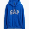 Hoodie met rits en Vintagesoft Arch Logo voor volwassenen