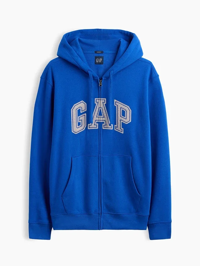 Hoodie met rits en Vintagesoft Arch Logo voor volwassenen