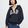 Hoodie met rits en Vintagesoft Arch Logo voor volwassenen