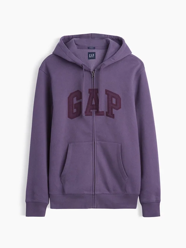 Hoodie met rits en Vintagesoft Arch Logo voor volwassenen