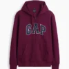 Hoodie met rits en Vintagesoft Arch Logo voor volwassenen