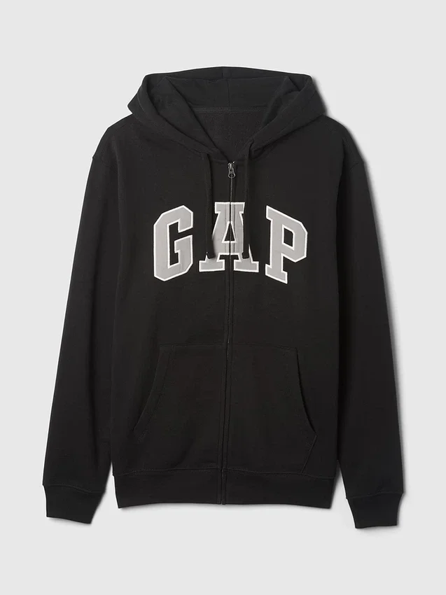 Hoodie met rits en Vintagesoft Arch Logo voor volwassenen
