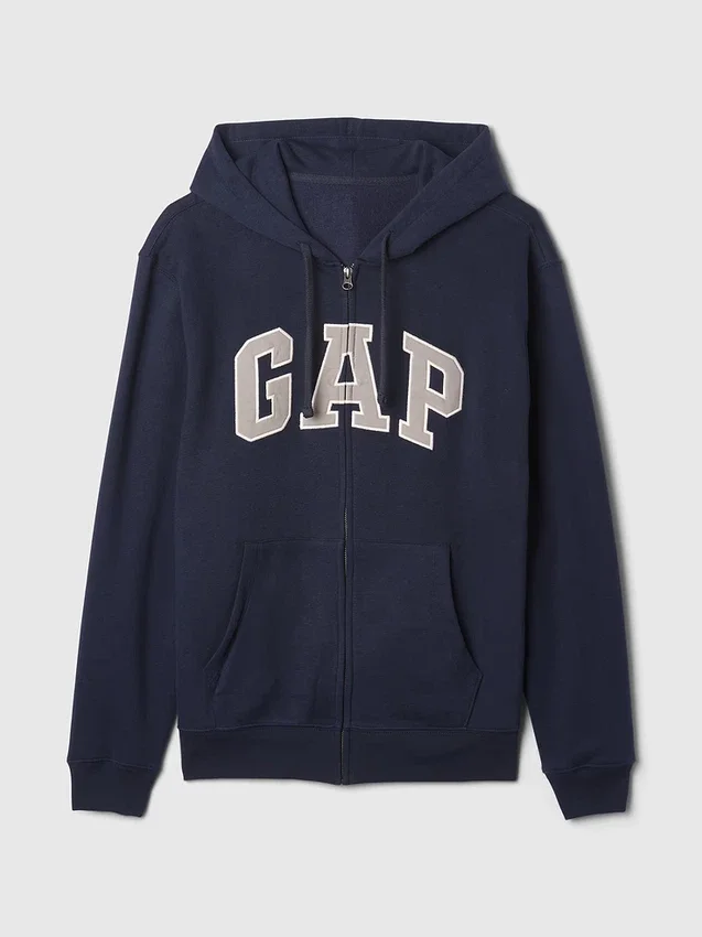 Hoodie met rits en Vintagesoft Arch Logo voor volwassenen