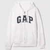 Hoodie met rits en Vintagesoft Arch Logo voor volwassenen