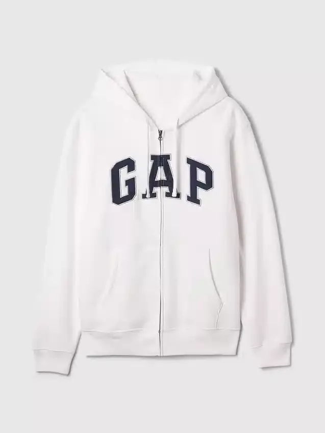 Hoodie met rits en Vintagesoft Arch Logo voor volwassenen
