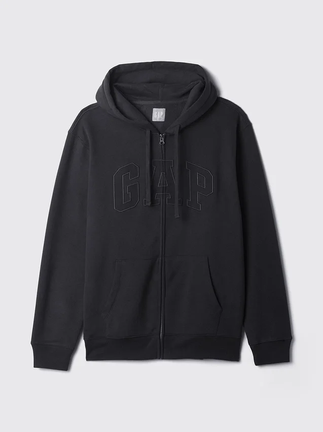 Hoodie met rits en Vintagesoft Arch Logo voor volwassenen