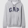 Hoodie met rits en Vintagesoft Arch Logo voor volwassenen