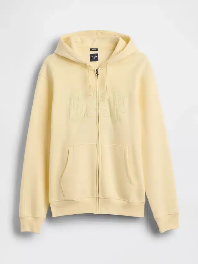 Hoodie met rits en Vintagesoft Arch Logo voor volwassenen