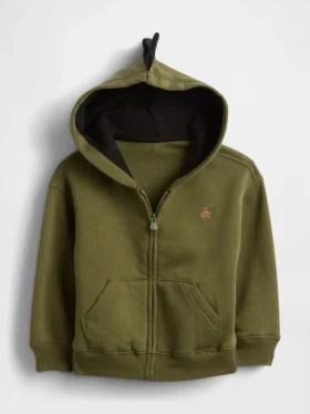 Hoodie met rits en Vintagesoft-dino-print voor Baby & Peuter
