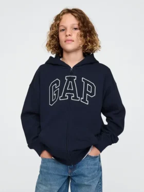 Hoodie met rits en Vintagesoft-logo voor kinderen