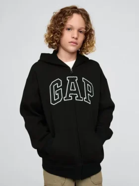 Hoodie met rits en Vintagesoft-logo voor kinderen