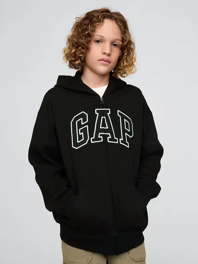 Hoodie met rits en Vintagesoft-logo voor kinderen