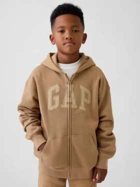 Hoodie met rits en Vintagesoft-logo voor kinderen