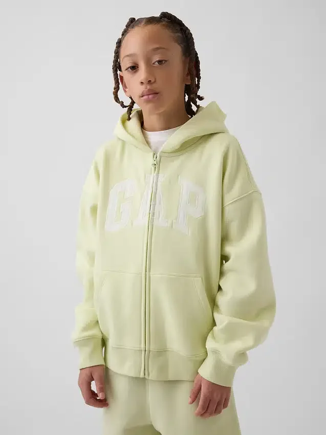 Hoodie met rits en Vintagesoft-logo voor kinderen