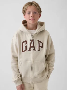 Hoodie met rits en Vintagesoft-logo voor kinderen