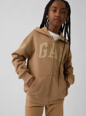Hoodie met rits en Vintagesoft-logo voor kinderen