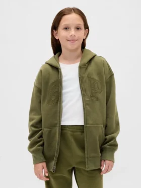 Hoodie met rits en Vintagesoft-logo voor kinderen