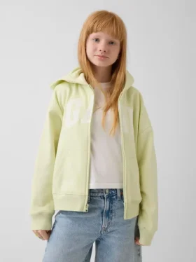 Hoodie met rits en Vintagesoft-logo voor kinderen