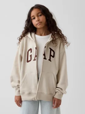 Hoodie met rits en Vintagesoft-logo voor kinderen