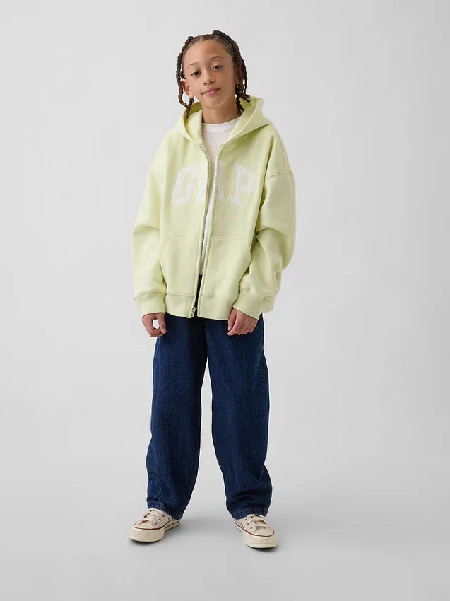 Hoodie met rits en Vintagesoft-logo voor kinderen