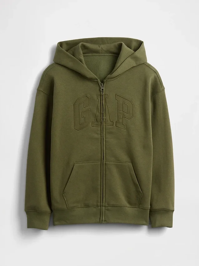 Hoodie met rits en Vintagesoft-logo voor kinderen