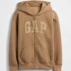 Hoodie met rits en Vintagesoft-logo voor kinderen