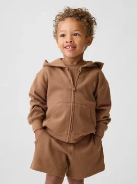 Hoodie met rits en wafelpatroon voor Baby & Peuter
