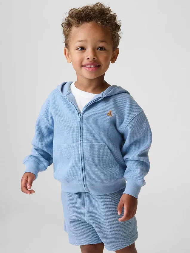 Hoodie met rits en wafelpatroon voor Baby & Peuter