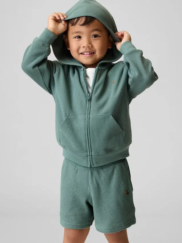 Hoodie met rits en wafelpatroon voor Baby & Peuter