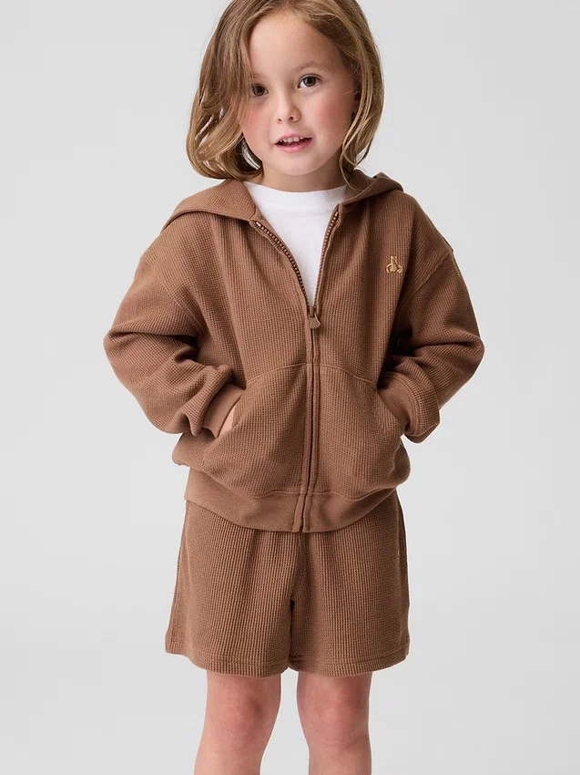 Hoodie met rits en wafelpatroon voor Baby & Peuter