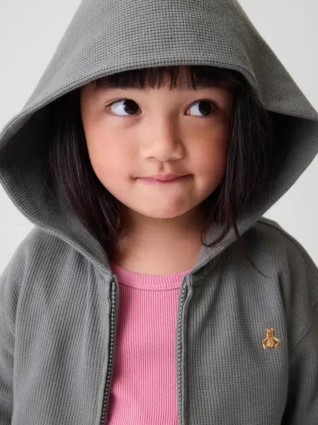 Hoodie met rits en wafelpatroon voor Baby & Peuter