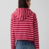 Hoodie met rits, oversized, gestreept, van badstof