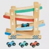 Houten racebaan met auto's voor peuters