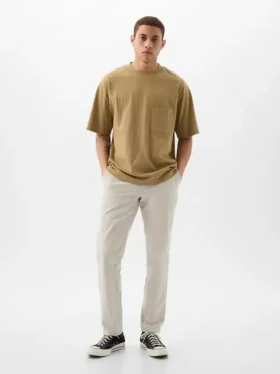 Hybride slanke kaki broek