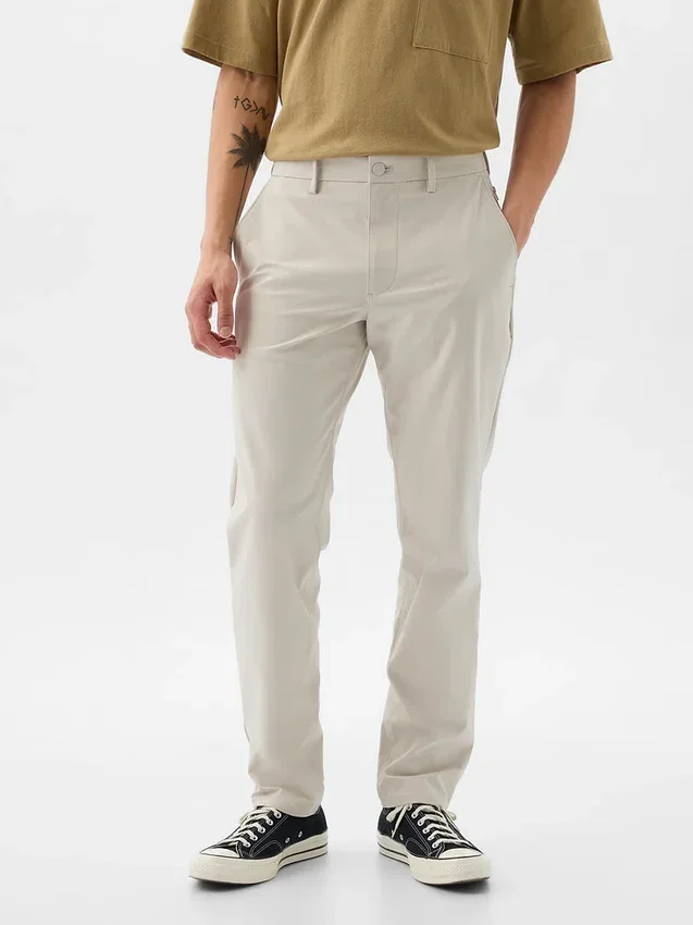 Hybride slanke kaki broek