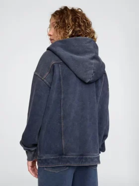 Icon-sweatshirt met capuchon voor kinderen, denimjas