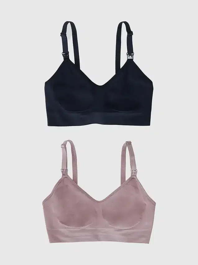 Ingrid and Isabel Basics Naadloze 2-in-1-borstvoedings- en kolfbeha voor zwangere vrouwen, set van 2