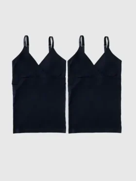 Ingrid en Isabel Basics Naadloze Zwangerschapskleding-Cami met Kruisende Bandjes voor Borstvoeding, 2-pack