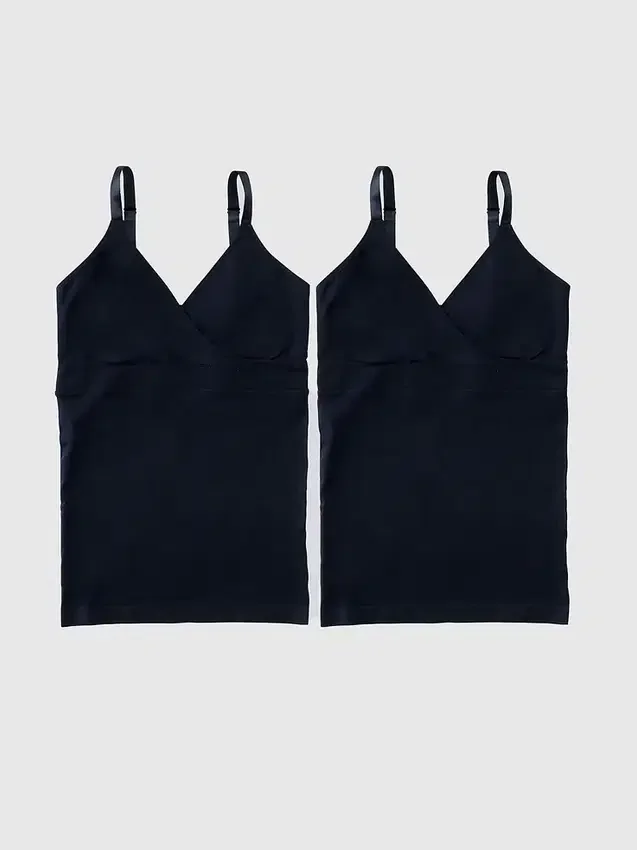 Ingrid en Isabel Basics Naadloze Zwangerschapskleding-Cami met Kruisende Bandjes voor Borstvoeding, 2-pack