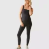 Ingrid en Isabel: de lange zwarte sportieve zwangerschapskleding-unitard