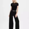 Jeans met extra hoge taille en wijde pijpen