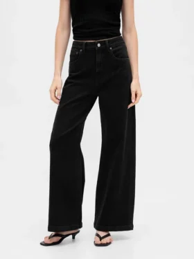 Jeans met extra hoge taille en wijde pijpen