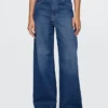 Jeans met extra hoge taille en wijde pijpen