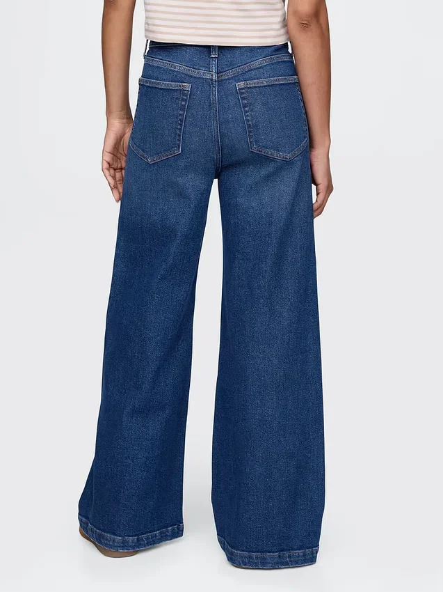 Jeans met extra hoge taille en wijde pijpen