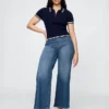 Jeans met extra hoge taille en wijde pijpen
