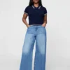 Jeans met extra hoge taille en wijde pijpen