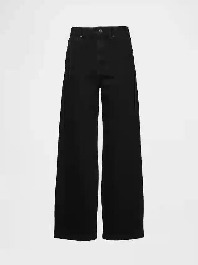 Jeans met extra hoge taille en wijde pijpen