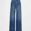 Jeans met extra hoge taille en wijde pijpen